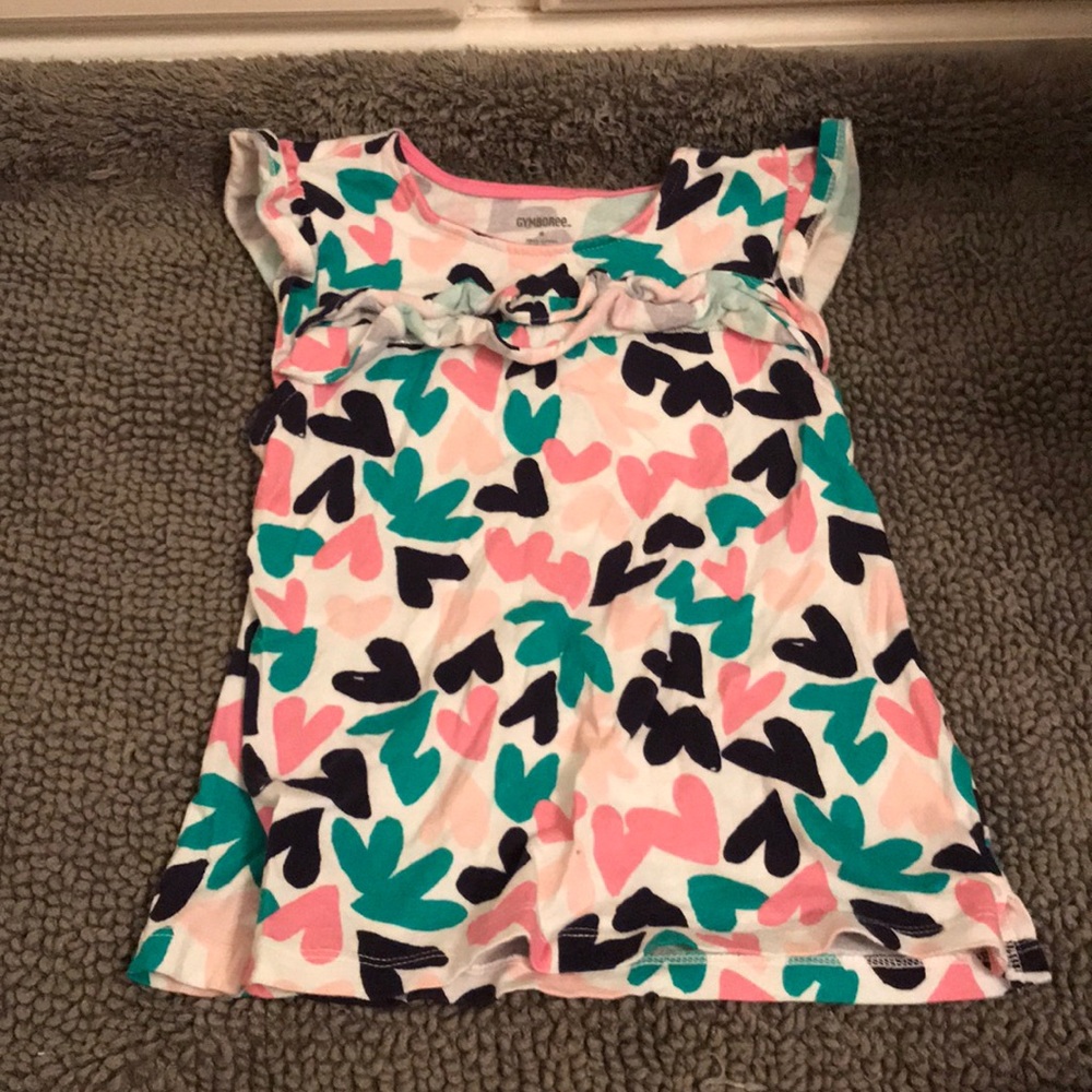 Gymboree heart shirt ruffles size 6